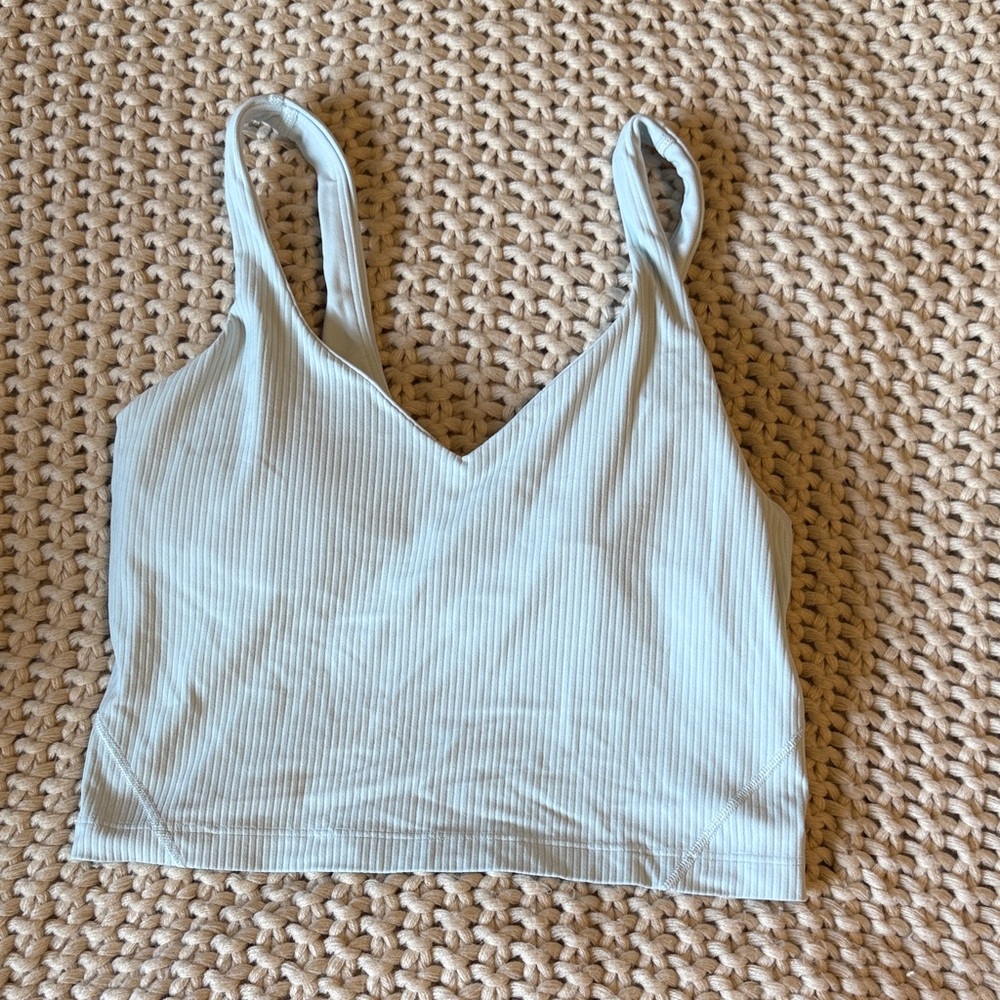 lululemon athletica Light Blue Ribbed Tank Top